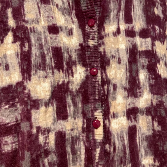 Studio Works Cardigan in Purple Pattern- Size Large - Picture 3 of 7